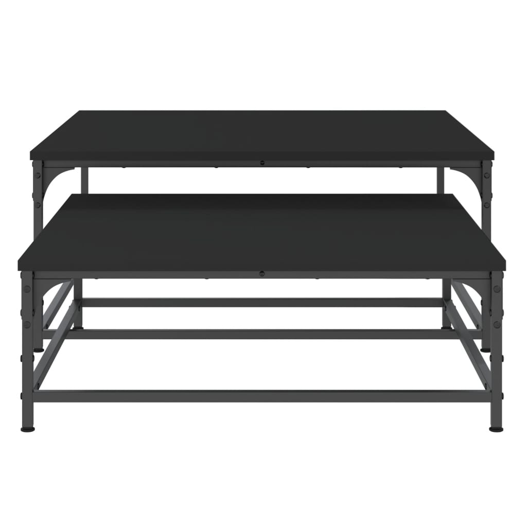 vidaXL Nesting Coffee Tables 2 pcs Black Engineered Wood