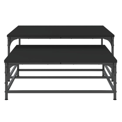 vidaXL Nesting Coffee Tables 2 pcs Black Engineered Wood