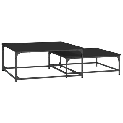 vidaXL Nesting Coffee Tables 2 pcs Black Engineered Wood
