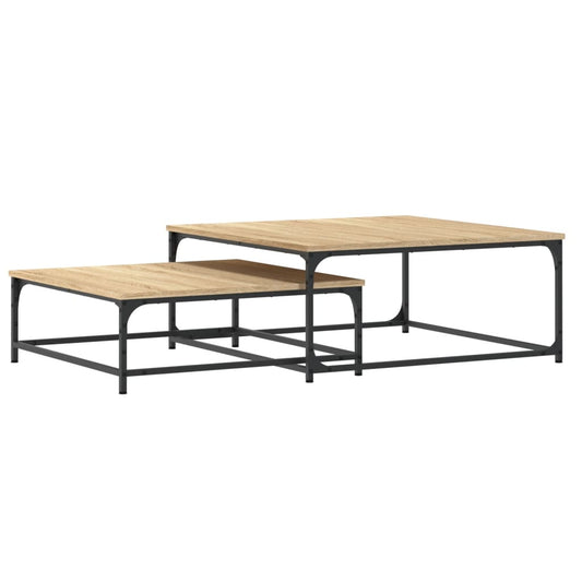 vidaXL Nesting Coffee Tables 2 pcs Sonoma Oak Engineered Wood
