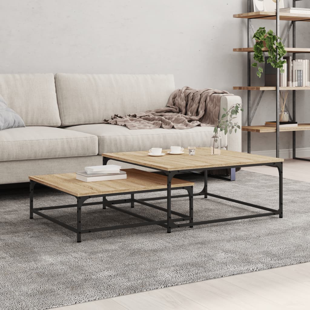 vidaXL Nesting Coffee Tables 2 pcs Sonoma Oak Engineered Wood
