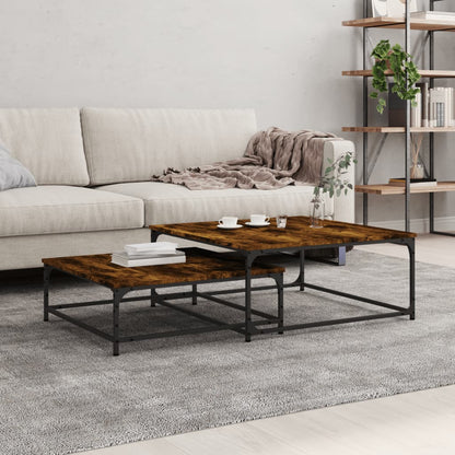 vidaXL Nesting Coffee Tables 2 pcs Smoked Oak Engineered Wood