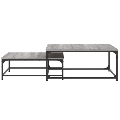 vidaXL Nesting Coffee Tables 2 pcs Grey Sonoma Engineered Wood
