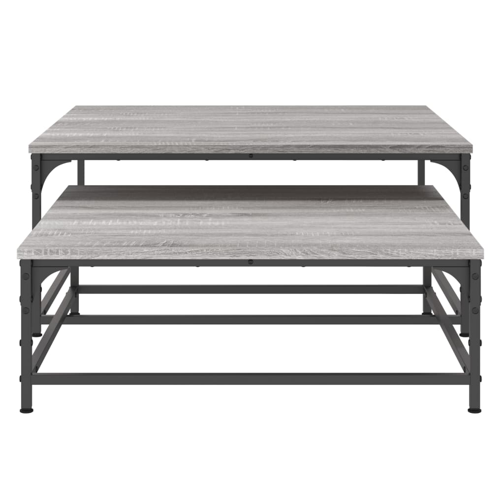 vidaXL Nesting Coffee Tables 2 pcs Grey Sonoma Engineered Wood