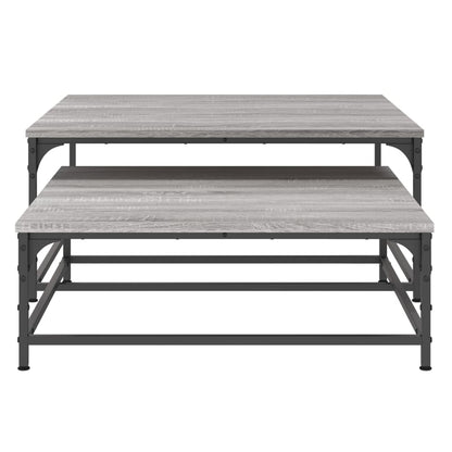 vidaXL Nesting Coffee Tables 2 pcs Grey Sonoma Engineered Wood