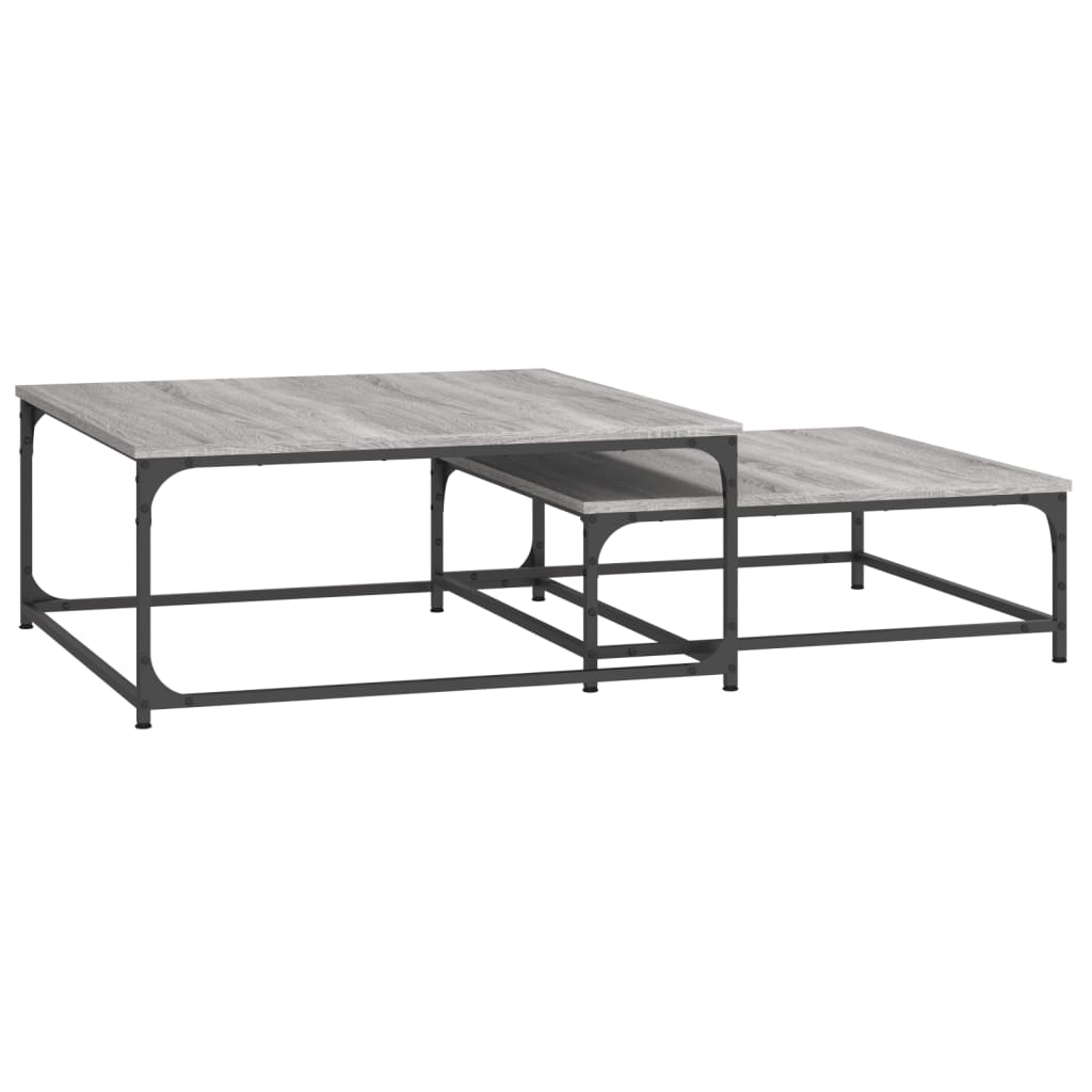 vidaXL Nesting Coffee Tables 2 pcs Grey Sonoma Engineered Wood