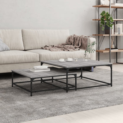 vidaXL Nesting Coffee Tables 2 pcs Grey Sonoma Engineered Wood