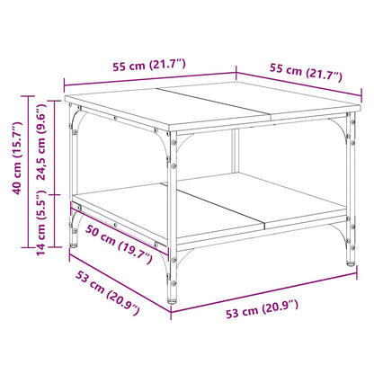 vidaXL Coffee Table Smoked Oak 55x55x40 cm Engineered Wood