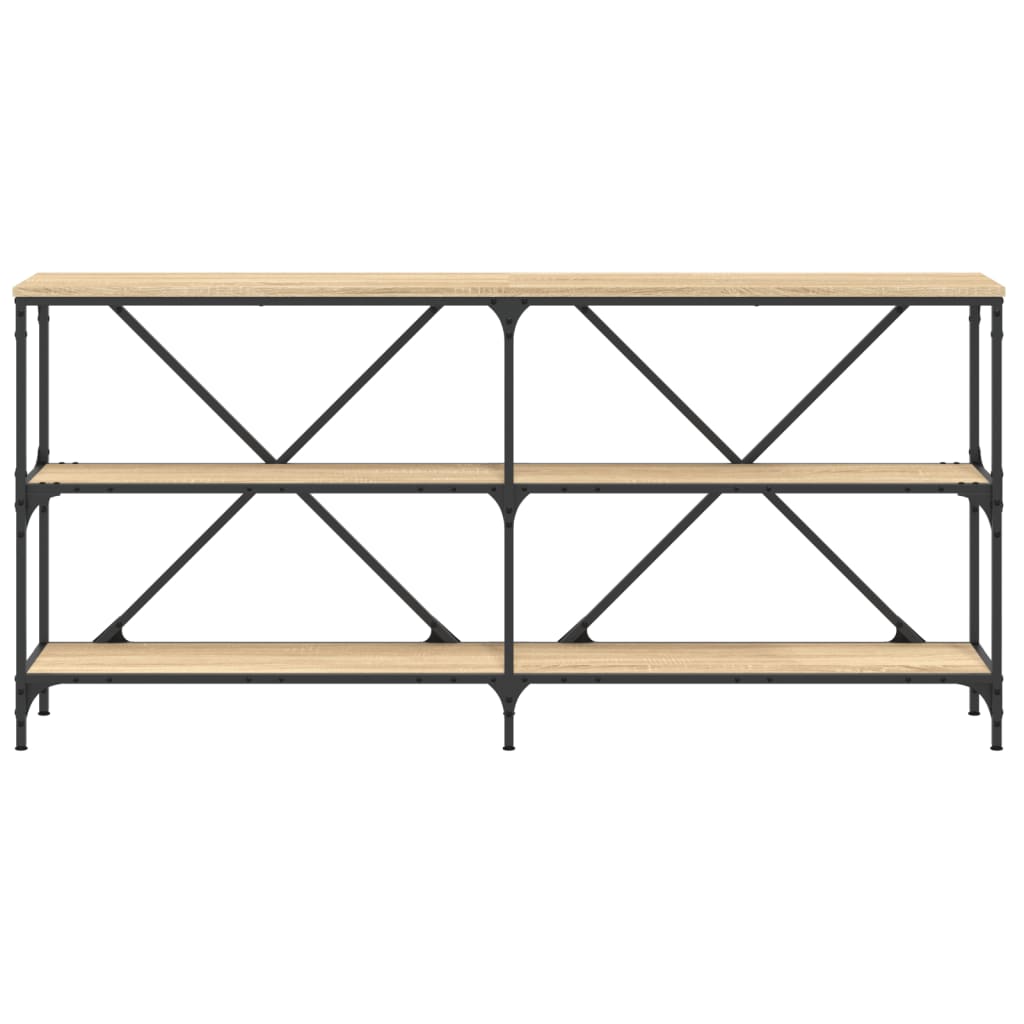 vidaXL Console Table Sonoma Oak 160x30x75 cm Engineered Wood and Iron