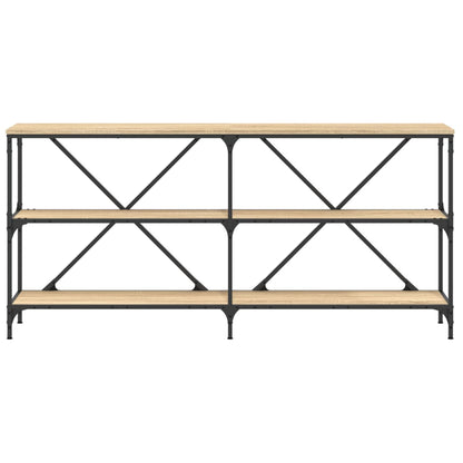vidaXL Console Table Sonoma Oak 160x30x75 cm Engineered Wood and Iron