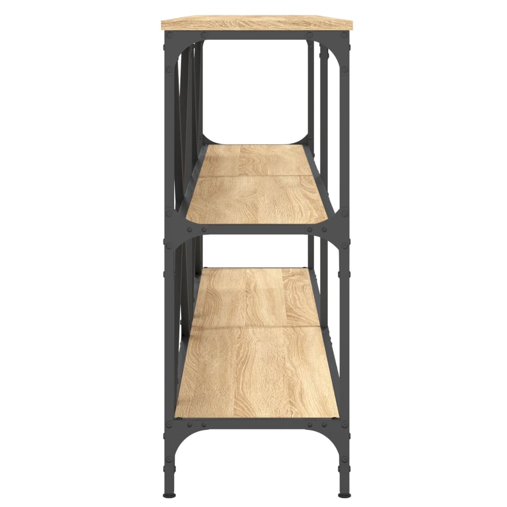 vidaXL Console Table Sonoma Oak 160x30x75 cm Engineered Wood and Iron