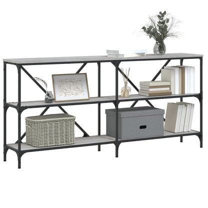 vidaXL Console Table Grey Sonoma 160x30x75 cm Engineered Wood and Iron