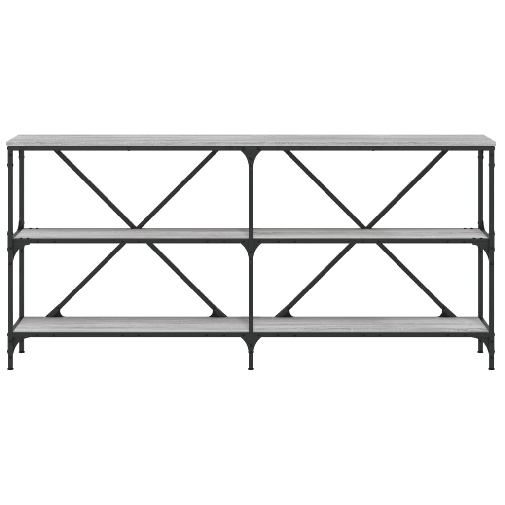 vidaXL Console Table Grey Sonoma 160x30x75 cm Engineered Wood and Iron