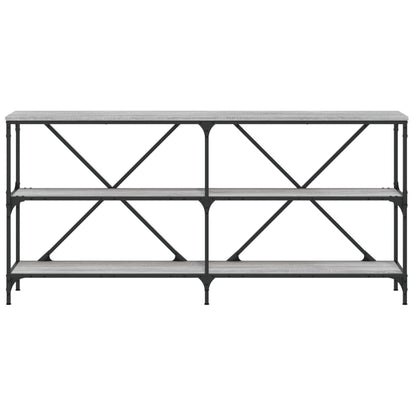 vidaXL Console Table Grey Sonoma 160x30x75 cm Engineered Wood and Iron