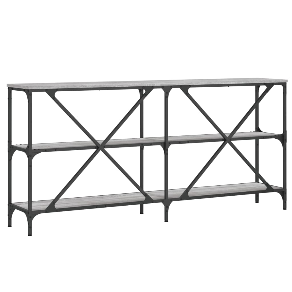 vidaXL Console Table Grey Sonoma 160x30x75 cm Engineered Wood and Iron