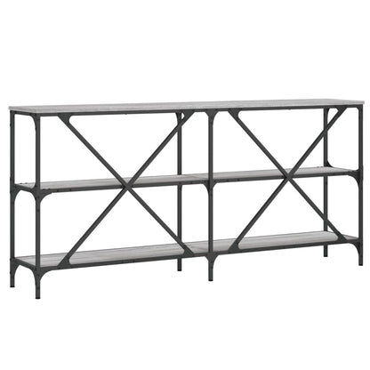 vidaXL Console Table Grey Sonoma 160x30x75 cm Engineered Wood and Iron