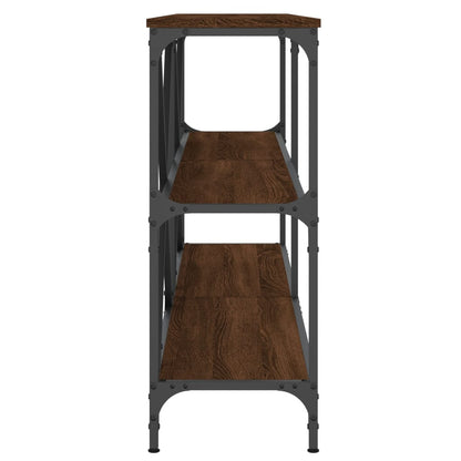 vidaXL Console Table Brown Oak 160x30x75 cm Engineered Wood and Iron