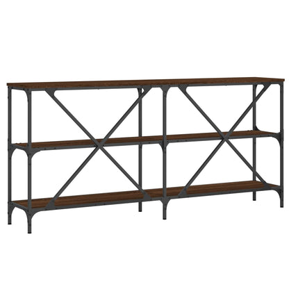 vidaXL Console Table Brown Oak 160x30x75 cm Engineered Wood and Iron