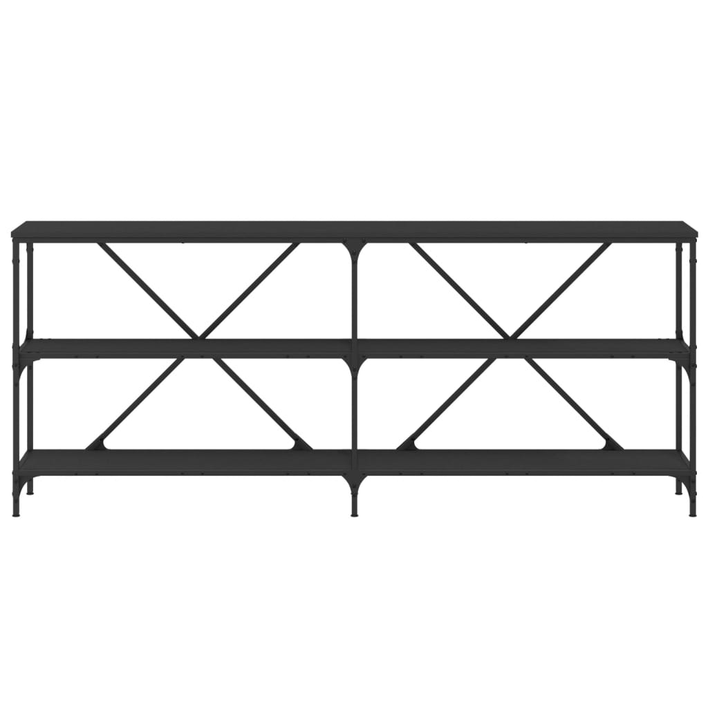 vidaXL Console Table Black 180x30x75 cm Engineered Wood and Iron