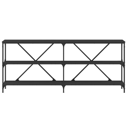 vidaXL Console Table Black 180x30x75 cm Engineered Wood and Iron