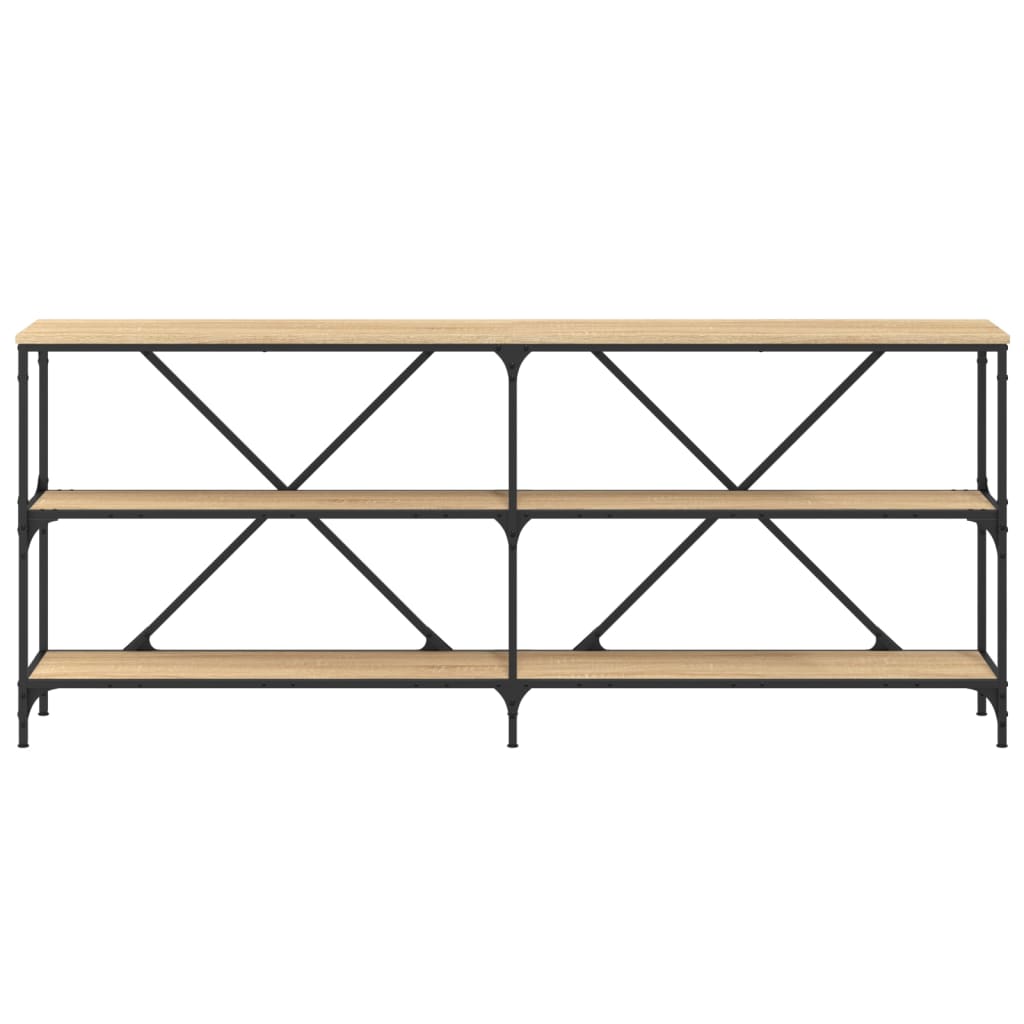 vidaXL Console Table Sonoma Oak 180x30x75 cm Engineered Wood and Iron