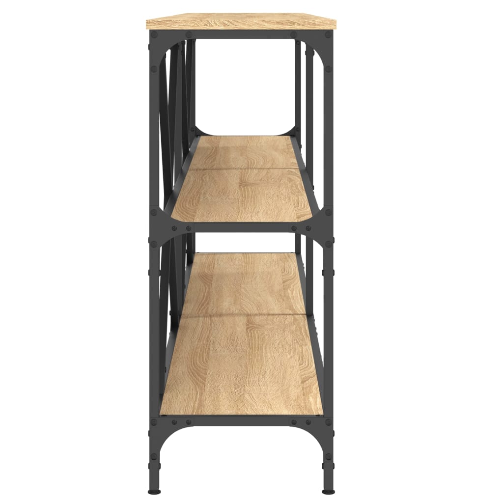 vidaXL Console Table Sonoma Oak 180x30x75 cm Engineered Wood and Iron