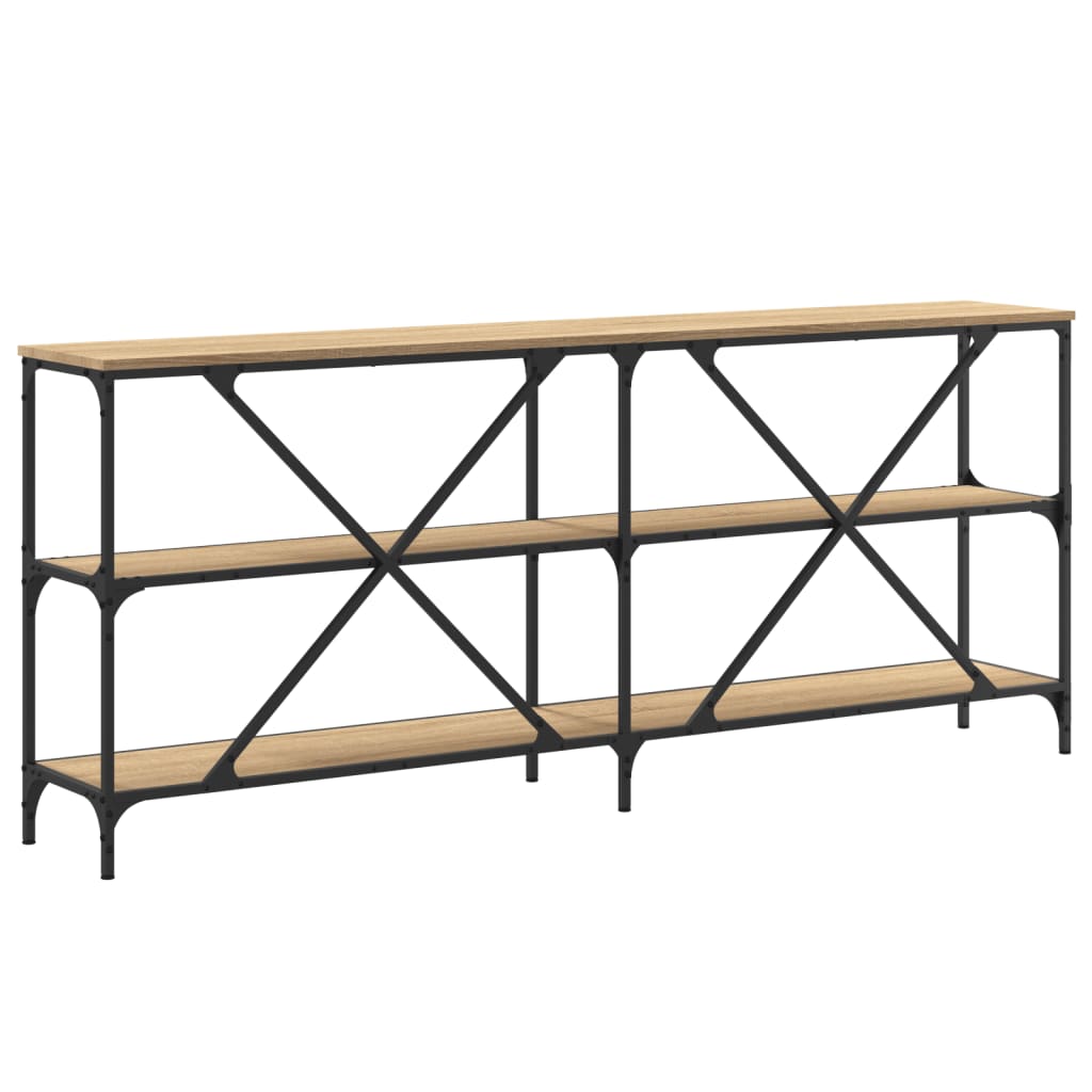 vidaXL Console Table Sonoma Oak 180x30x75 cm Engineered Wood and Iron