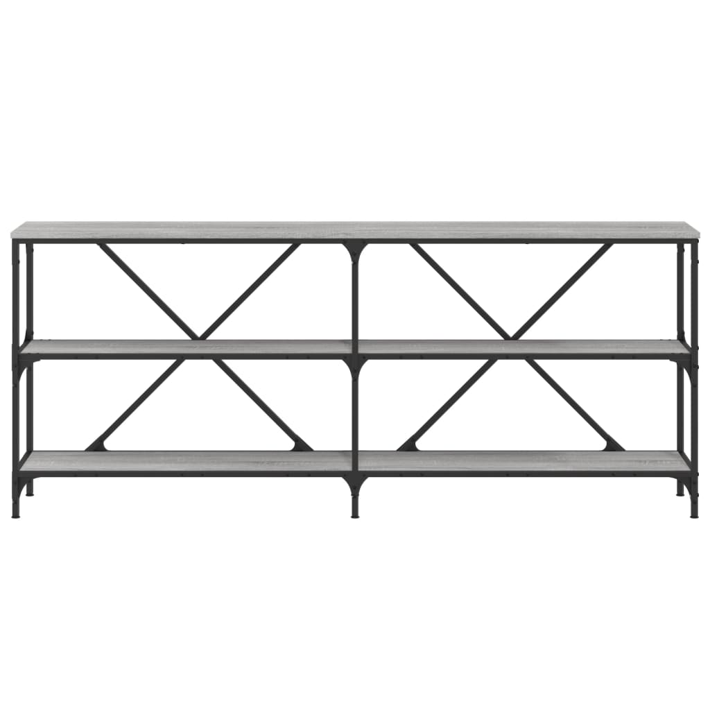 vidaXL Console Table Grey Sonoma 180x30x75 cm Engineered Wood and Iron