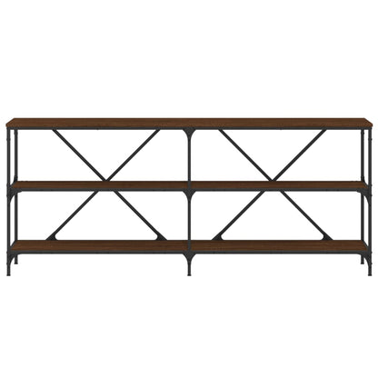 vidaXL Console Table Brown Oak 180x30x75 cm Engineered Wood and Iron
