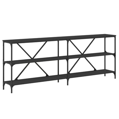vidaXL Console Table Black 200x30x75 cm Engineered Wood and Iron