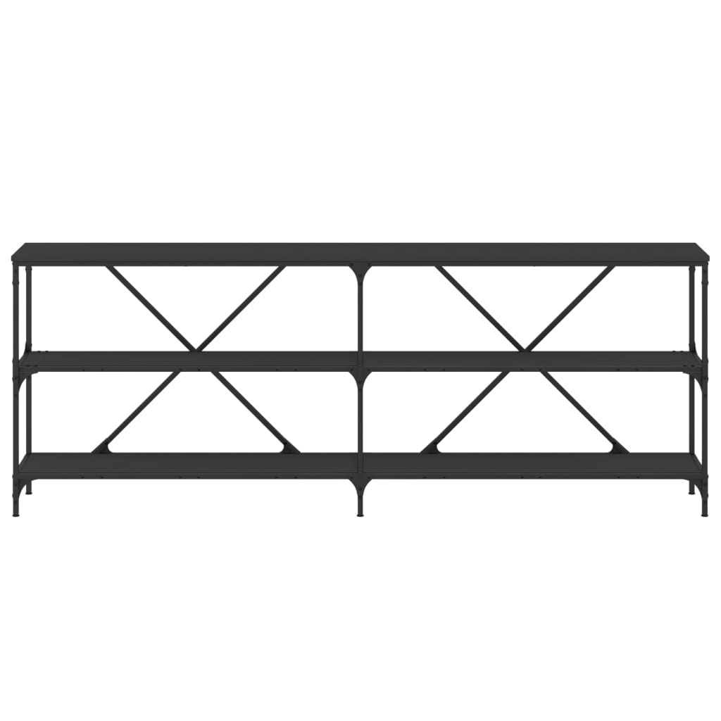 vidaXL Console Table Black 200x30x75 cm Engineered Wood and Iron