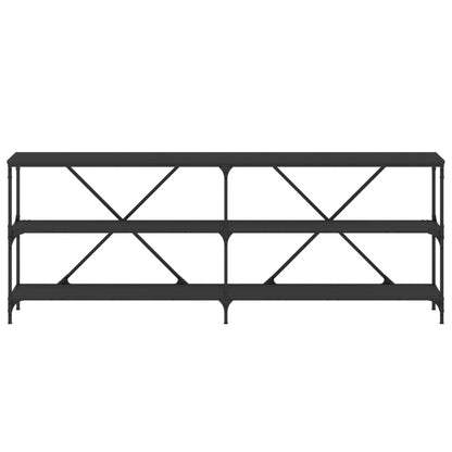 vidaXL Console Table Black 200x30x75 cm Engineered Wood and Iron