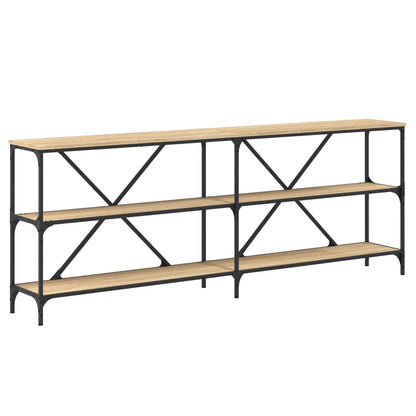 vidaXL Console Table Sonoma Oak 200x30x75 cm Engineered Wood and Iron