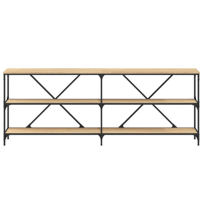 vidaXL Console Table Sonoma Oak 200x30x75 cm Engineered Wood and Iron