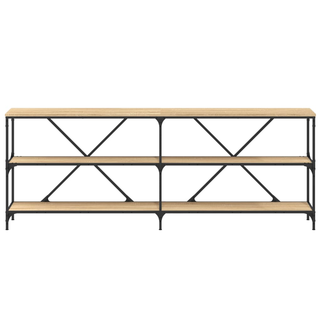vidaXL Console Table Sonoma Oak 200x30x75 cm Engineered Wood and Iron