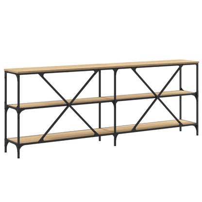vidaXL Console Table Sonoma Oak 200x30x75 cm Engineered Wood and Iron