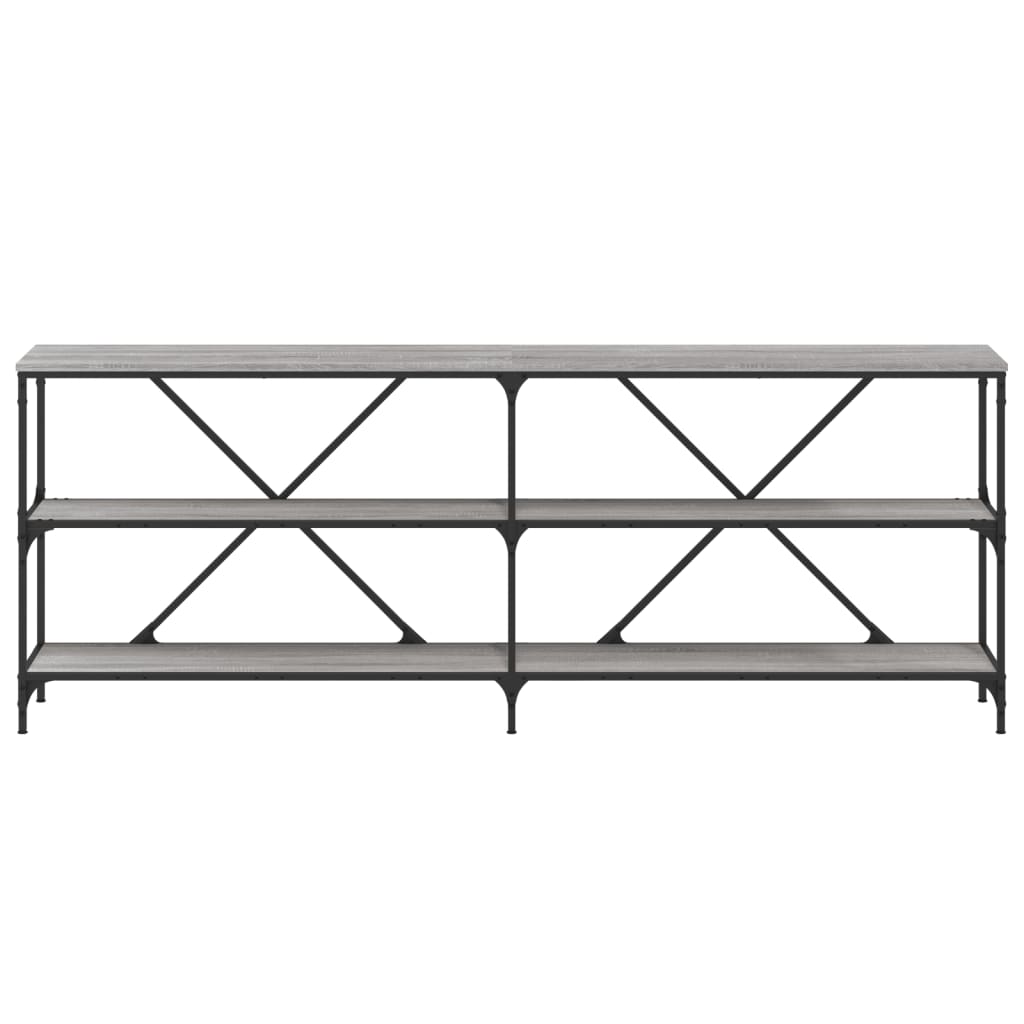 vidaXL Console Table Grey Sonoma 200x30x75 cm Engineered Wood and Iron