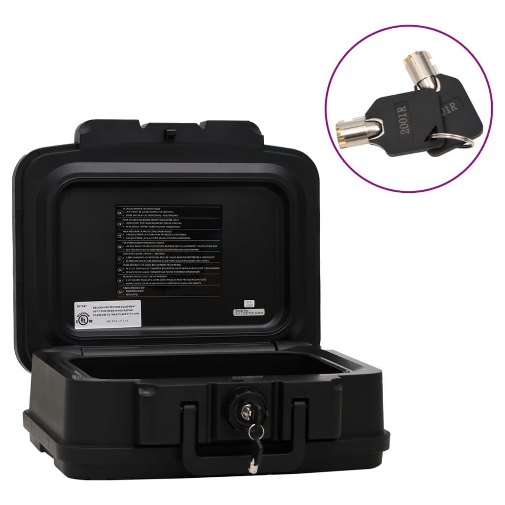 vidaXL Safe Box Black 38x32,5x16,5 cm