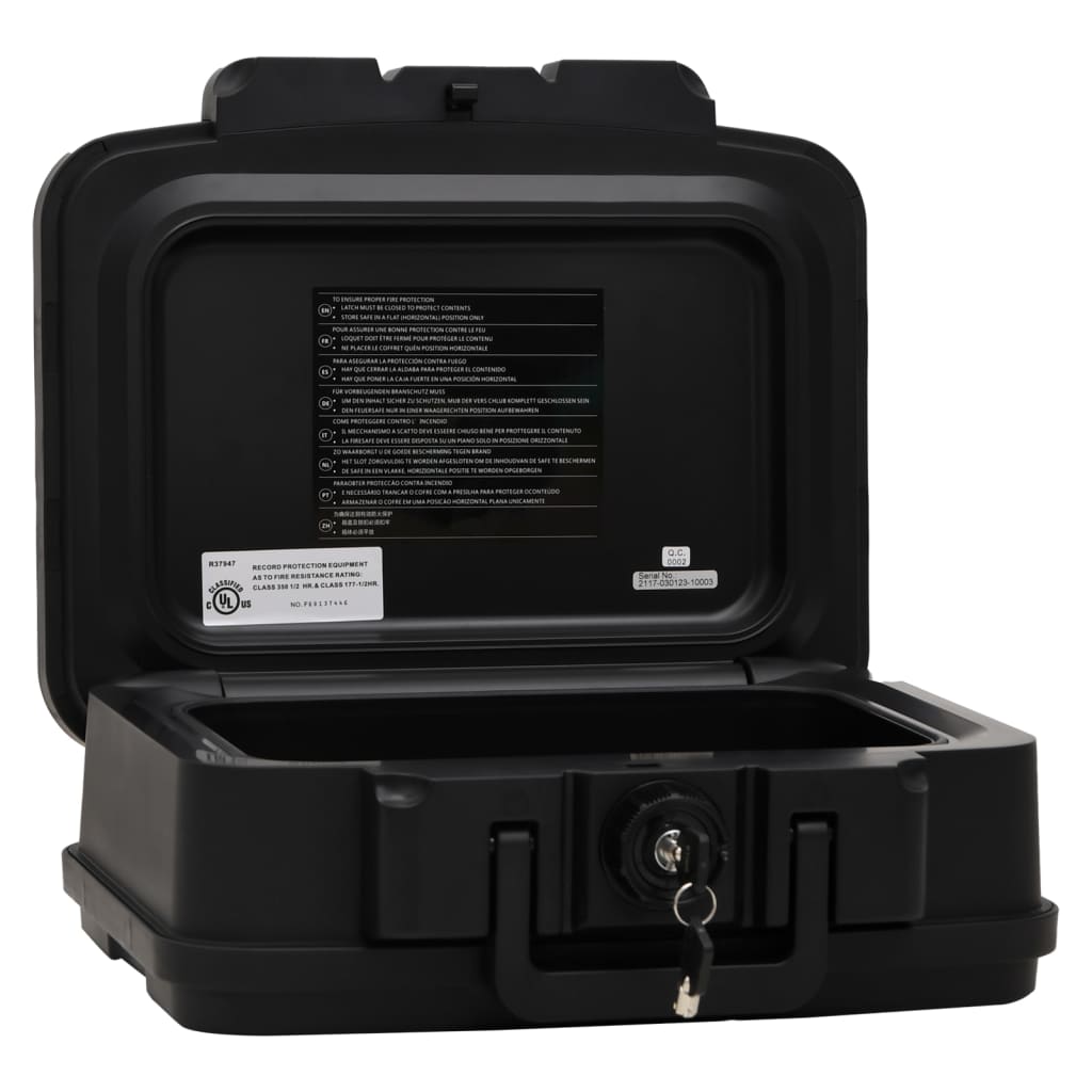vidaXL Safe Box Black 38x32,5x16,5 cm