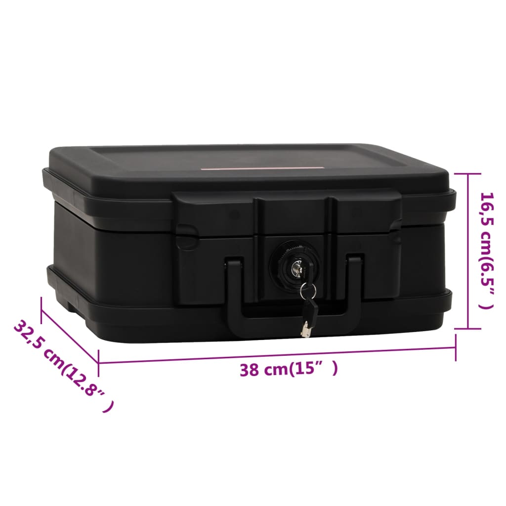 vidaXL Safe Box Black 38x32,5x16,5 cm