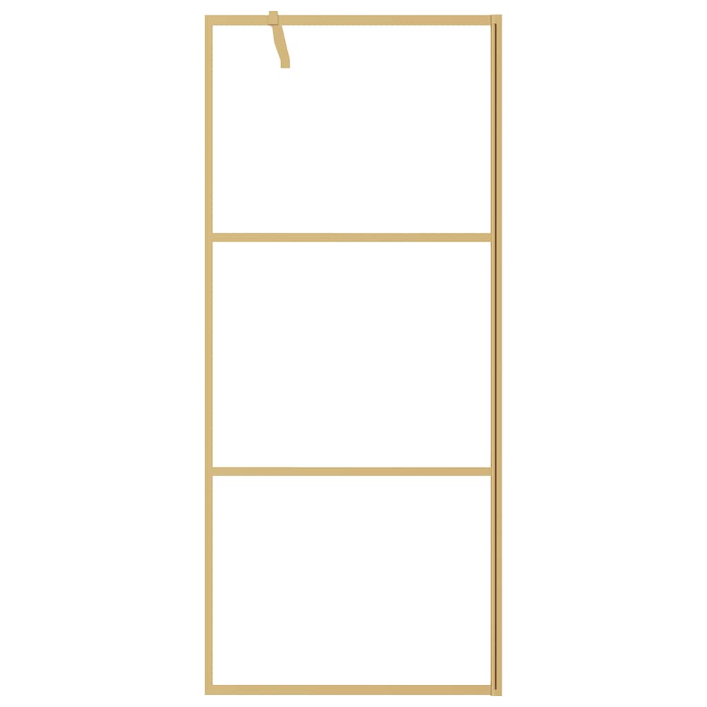 vidaXL Walk-in Shower Wall Gold 80 x 195 cm Glass and Aluminium