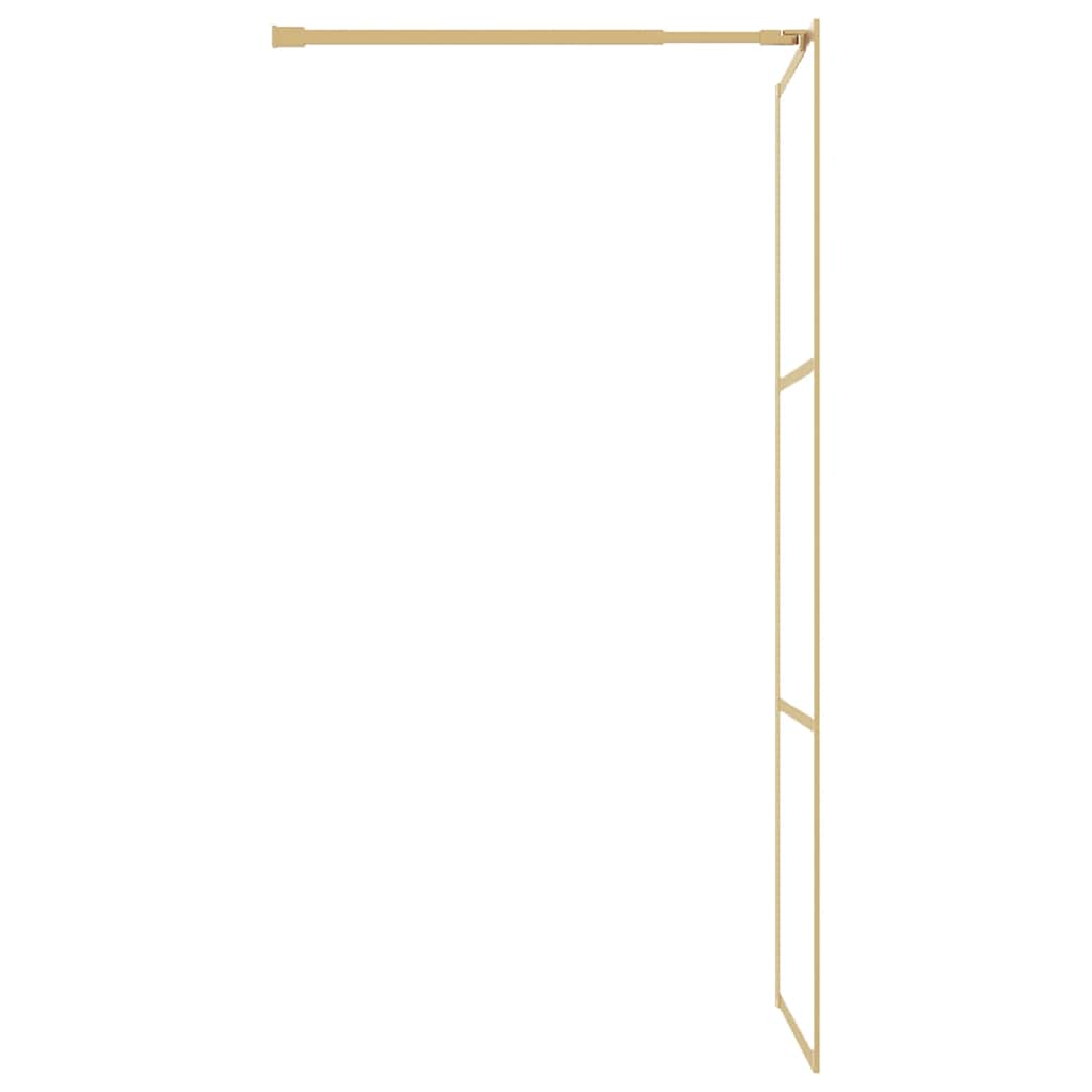 vidaXL Walk-in Shower Wall Gold 80 x 195 cm Glass and Aluminium