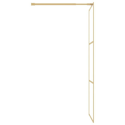 vidaXL Walk-in Shower Wall Gold 80 x 195 cm Glass and Aluminium