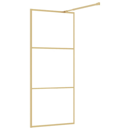 vidaXL Walk-in Shower Wall Gold 80 x 195 cm Glass and Aluminium