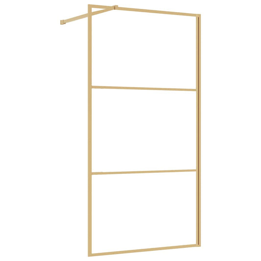 vidaXL Walk-in Shower Wall Gold 115 x 195 cm Glass and Aluminium
