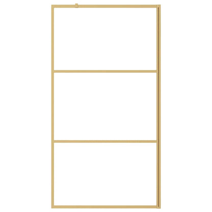 vidaXL Walk-in Shower Wall Gold 115 x 195 cm Glass and Aluminium