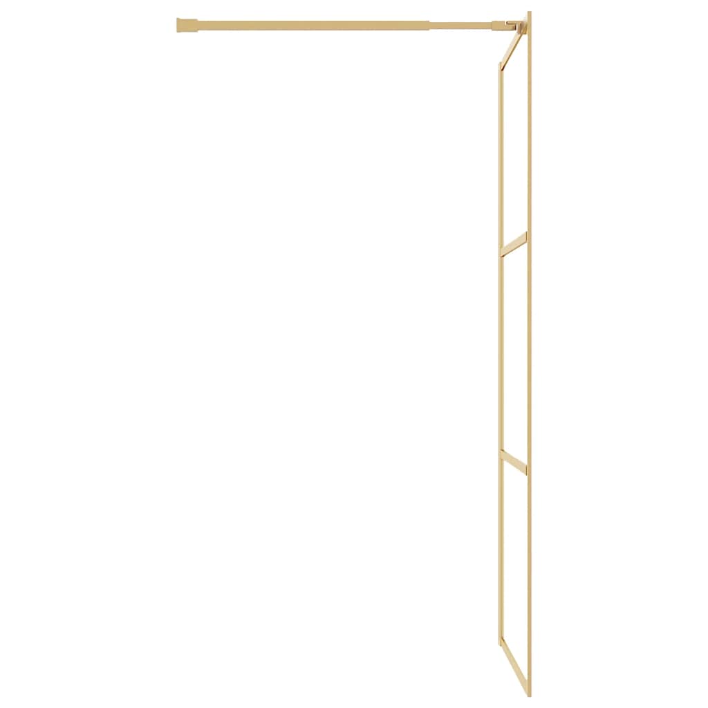 vidaXL Walk-in Shower Wall Gold 115 x 195 cm Glass and Aluminium