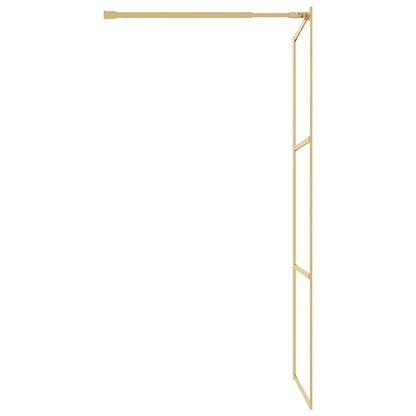 vidaXL Walk-in Shower Wall Gold 115 x 195 cm Glass and Aluminium