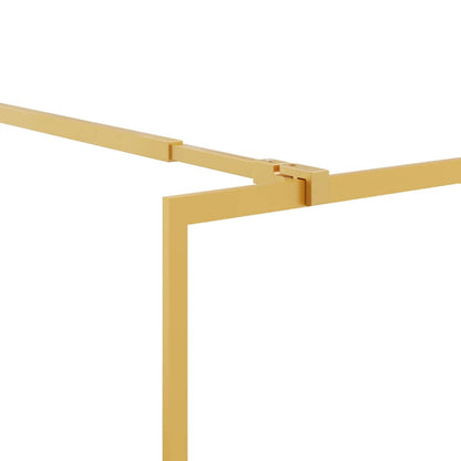 vidaXL Walk-in Shower Wall Gold 115 x 195 cm Glass and Aluminium