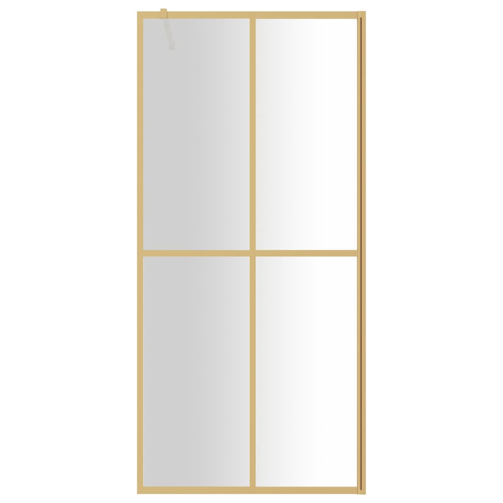 vidaXL Walk-in Shower Wall with Clear ESG Glass Gold 80x195 cm